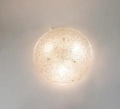  J T Kalmar Kalmar Lighting Large Round J T Kalmar Mid Century Textured Glass Flush Mount Austria 1960s - 4063154