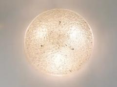  J T Kalmar Kalmar Lighting Large Round J T Kalmar Mid Century Textured Glass Flush Mount Austria 1960s - 4063155