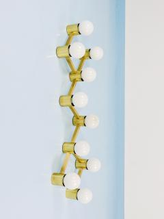  J T Kalmar Kalmar Lighting Large Sciolari Style ZigZag Brass Ceiling Lamp Wall Light Austria 1970s - 4406487