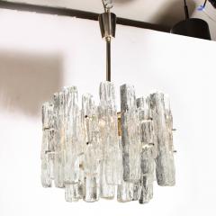  J T Kalmar Kalmar Lighting Mid Century Modern Brushed Aluminum Translucent Murano Glass Chandelier - 2366047