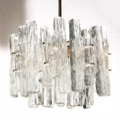  J T Kalmar Kalmar Lighting Mid Century Modern Brushed Aluminum Translucent Murano Glass Chandelier - 2366069