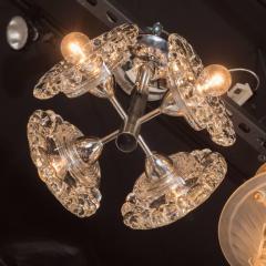  J T Kalmar Kalmar Lighting Mid Century Modern Chrome Chandelier with Abstracted Floral Shades J T Kalmar - 1460057