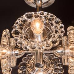  J T Kalmar Kalmar Lighting Mid Century Modern Chrome Chandelier with Abstracted Floral Shades J T Kalmar - 1460060