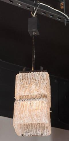  J T Kalmar Kalmar Lighting Mid Century Two Tier Textured Glass Pendant with Chrome Fittings by Kalmar - 1461223