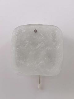  J T Kalmar Kalmar Lighting Midcentury Kalmar Frosted Ice Glass Panel Sconce Wall Light Austria 1960s - 4040298