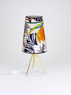  J T Kalmar Kalmar Lighting Missoni x Kalmar Vienna Adjustable Brass Tripod Table Side Lamp Austria 1950s - 4306612