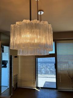 J T Kalmar Kalmar Lighting Monumental Kalmar Textured Murano Glass Tronchi Tube Chandelier Mid Century - 4159874