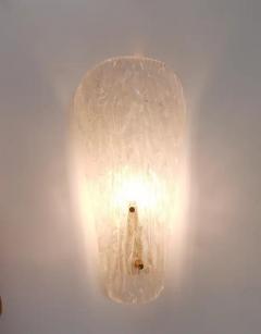  J T Kalmar Kalmar Lighting One Kalmar Midcentury Brass Textured Glass Scone Wall Light Austria 1950s - 4064415