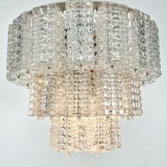  J T Kalmar Kalmar Lighting Small Austrian Mid Century Modern Chandelier Pendant by Kalmar Three Tier - 3364308