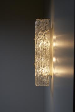  J T Kalmar Kalmar Lighting Textured Ice Glass Wall Sconce 1960s - 4500382