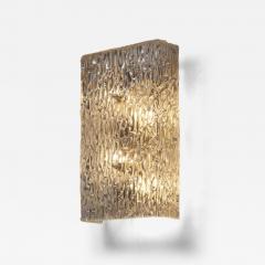 J T Kalmar Kalmar Lighting Textured Ice Glass Wall Sconce 1960s - 4503975