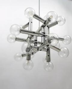  J T Kalmar Kalmar Lighting Up of 3 Identical J T Kalmar Atomic Ceiling Lamps Chandeliers Austria 1960s - 4041446