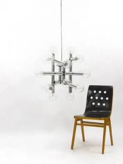  J T Kalmar Kalmar Lighting Up of 3 Identical J T Kalmar Atomic Ceiling Lamps Chandeliers Austria 1960s - 4041507