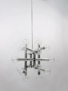  J T Kalmar Kalmar Lighting Up of 3 Identical J T Kalmar Atomic Ceiling Lamps Chandeliers Austria 1960s - 4041512