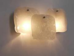  J T Kalmar Kalmar Lighting Up to 4 Kalmar Vienna Frosted Ice Glass Panel Sconces Modernist Wall Lamps 1960s - 4051981