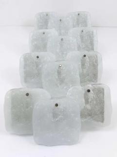 J T Kalmar Kalmar Lighting Up to 4 Kalmar Vienna Frosted Ice Glass Panel Sconces Modernist Wall Lamps 1960s - 4051989