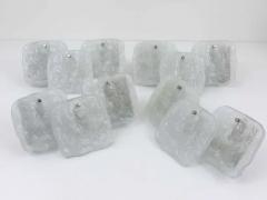  J T Kalmar Kalmar Lighting Up to 4 Kalmar Vienna Frosted Ice Glass Panel Sconces Modernist Wall Lamps 1960s - 4052019