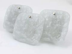  J T Kalmar Kalmar Lighting Up to 4 Kalmar Vienna Frosted Ice Glass Panel Sconces Modernist Wall Lamps 1960s - 4052020