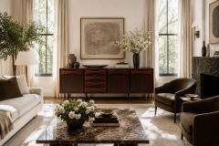 JD M veis e Decora es Brazilian Modern Credenza in Imbuia Wood Chrome by JD M veis Brazil - 4599811