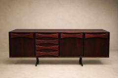  JD M veis e Decora es Brazilian Modern Credenza in Imbuia Wood Chrome by JD M veis Brazil - 4599812