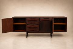  JD M veis e Decora es Brazilian Modern Credenza in Imbuia Wood Chrome by JD M veis Brazil - 4599813