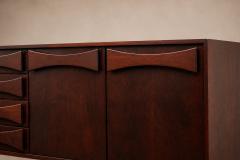  JD M veis e Decora es Brazilian Modern Credenza in Imbuia Wood Chrome by JD M veis Brazil - 4599815