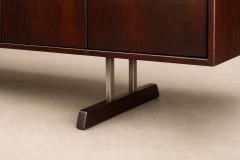  JD M veis e Decora es Brazilian Modern Credenza in Imbuia Wood Chrome by JD M veis Brazil - 4599816