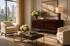  JD M veis e Decora es Brazilian Modern Credenza in Imbuia Wood Chrome by JD M veis Brazil - 4599817