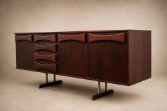  JD M veis e Decora es Brazilian Modern Credenza in Imbuia Wood Chrome by JD M veis Brazil - 4599818