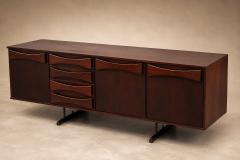  JD M veis e Decora es Brazilian Modern Credenza in Imbuia Wood Chrome by JD M veis Brazil - 4599819
