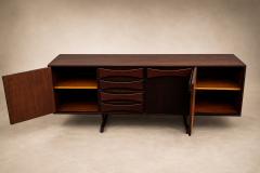  JD M veis e Decora es Brazilian Modern Credenza in Imbuia Wood Chrome by JD M veis Brazil - 4599821