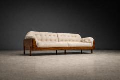  JD M veis e Decora es Four Seat Sofa in Brazilian Rosewood with Sculpted Back JD Moveis 1960s - 4571609