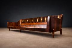  JD M veis e Decora es JD M veis Brazilian Rosewood Four Seat Sofa in Warm Oatmeal Boucl 1960s - 4571562