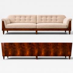  JD M veis e Decora es JD M veis Brazilian Rosewood Four Seat Sofa in Warm Oatmeal Boucl 1960s - 4576640