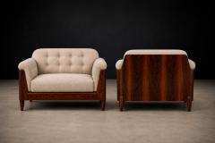  JD M veis e Decora es Pair of Brazilian Modern Armchairs in Rosewood Ivory Mohair JD Moveis - 4594304