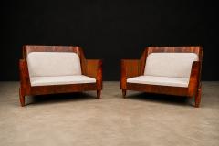  JD M veis e Decora es Pair of Brazilian Modern Armchairs in Rosewood Ivory Mohair JD Moveis - 4594307