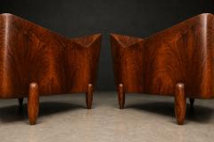 JD M veis e Decora es Pair of Brazilian Modern Armchairs in Rosewood Ivory Mohair JD Moveis - 4594308