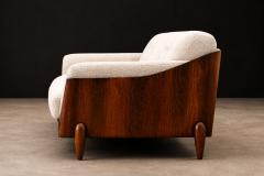  JD M veis e Decora es Pair of Brazilian Modern Armchairs in Rosewood Ivory Mohair JD Moveis - 4594309