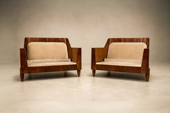  JD M veis e Decora es Pair of Brazilian Modern Armchairs in Rosewood Velvet JD M veis - 4736723