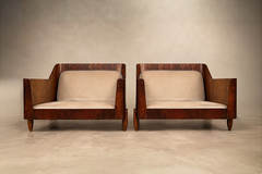  JD M veis e Decora es Pair of Brazilian Modern Armchairs in Rosewood Velvet JD M veis - 4736728