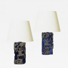  JIE Keramik Pair of Table Lamps with Climbing Figures by Sys Marstrand for JIE Keramik - 3552671