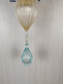  JL Light Style Drops green and gold classic Murano glass wall sconce - 4297656