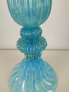  JL Light Style Ellipse Turquoise gold Murano glass table lamp - 4303957