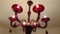  JL Light Style Gocce venetian red Murano glass chandelier - 4296423