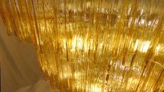  JL Light Style Huge dark amber Murano glass tronchi chandelier - 4294288