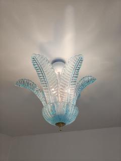  JL Light Style Large leaf felci blue small Murano glass flush mount - 4300814