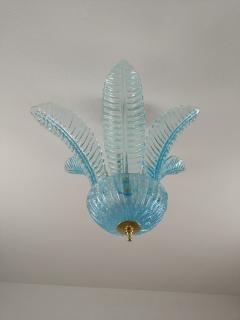  JL Light Style Large leaf felci blue small Murano glass flush mount - 4300821