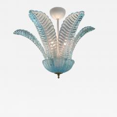  JL Light Style Large leaf felci blue small Murano glass flush mount - 4455653
