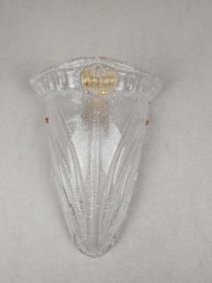  JL Light Style Long cup with curl clear and gold Murano glass wall sconce - 4299813