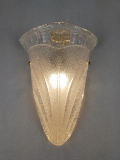  JL Light Style Long cup with curl clear and gold Murano glass wall sconce - 4299826